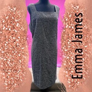 Emma James City Chic Business Casual Black White Sheath Dress 14